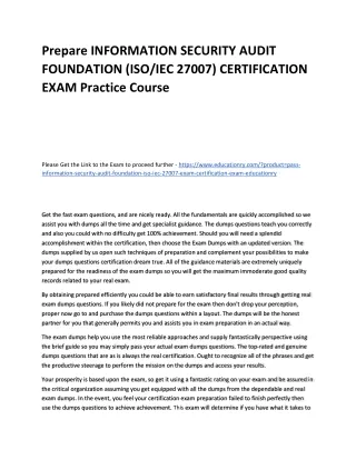 prepare information security audit foundation