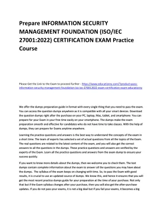 prepare information security management