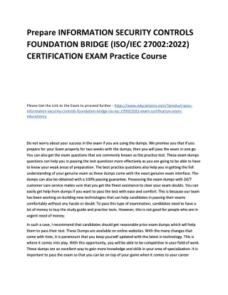 prepare information security controls foundation