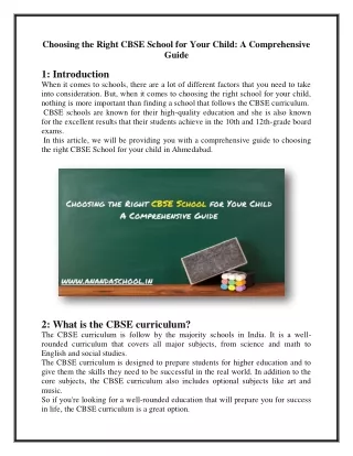 choosing the right cbse school for your child