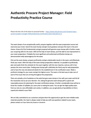 authentic procore project manager field
