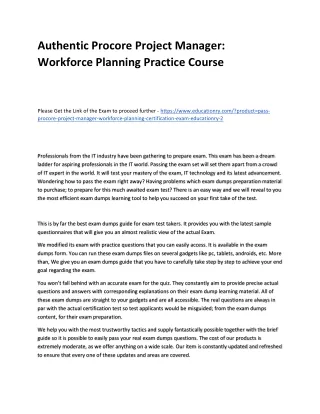 authentic procore project manager workforce