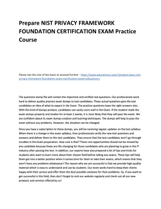 prepare nist privacy framework foundation