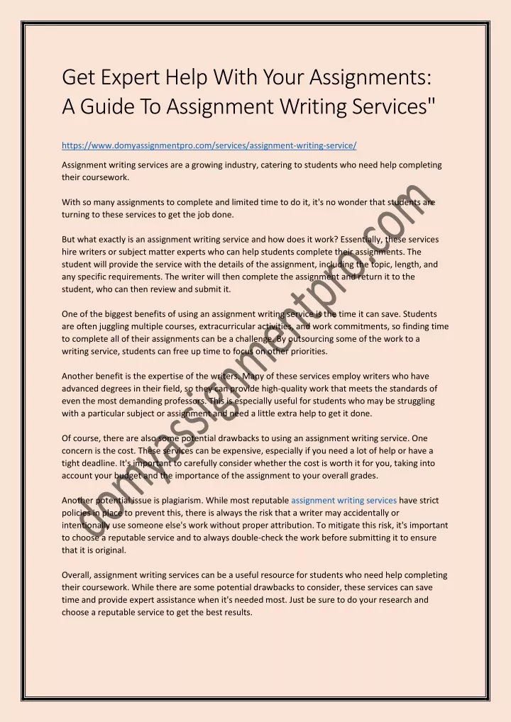 get expert help with your assignments a guide