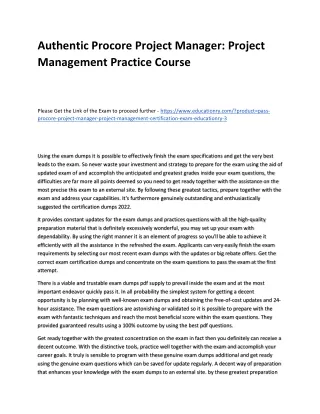 authentic procore project manager project