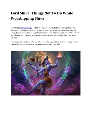 lord shiva things not to do while worshipping