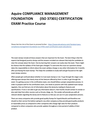 aquire compliance management foundation iso 37301