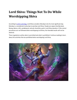 lord shiva things not to do while worshipping