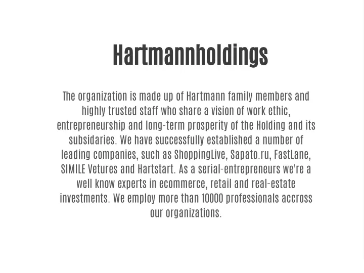 hartmannholdings