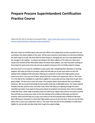 prepare procore superintendent certification
