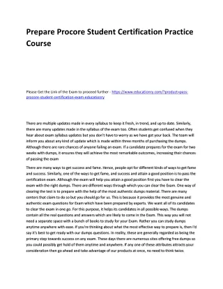 prepare procore student certification practice