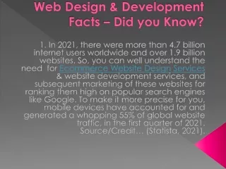 Web Design & Development Facts – Did you Know