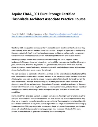 aquire fbaa 001 pure storage certified flashblade