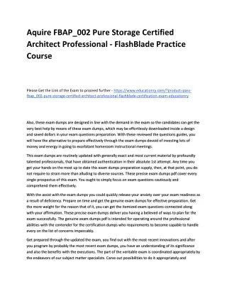 aquire fbap 002 pure storage certified architect