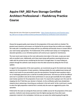 aquire fap 002 pure storage certified architect