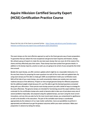 aquire hikvision certified security expert hcse