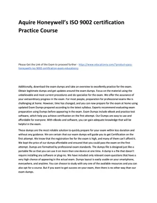 aquire honeywell s iso 9002 certification