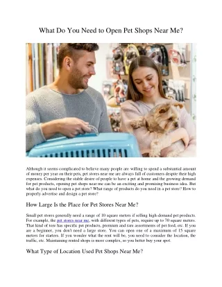 what do you need to open pet shops near me
