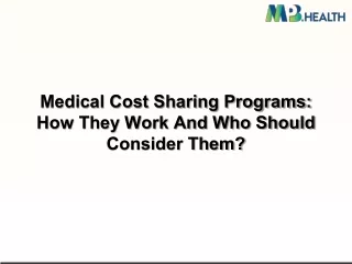 medical cost sharing programs how they work