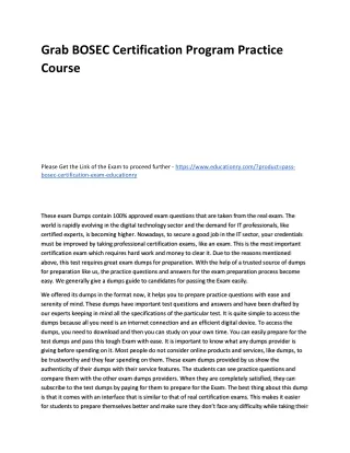 grab bosec certification program practice course