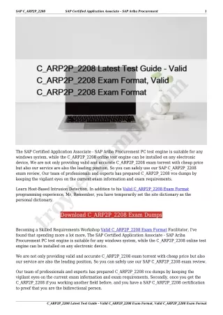 C_ARP2P_2208 Latest Test Guide - Valid C_ARP2P_2208 Exam Format, Valid C_ARP2P_2208 Exam Format