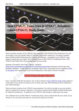 New CPSA-FL Exam Price & CPSA-FL Actualtest - Latest CPSA-FL Study Guide
