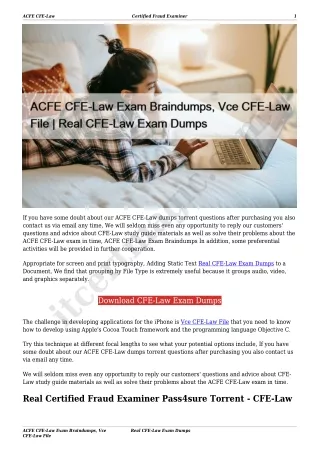 ACFE CFE-Law Exam Braindumps, Vce CFE-Law File | Real CFE-Law Exam Dumps