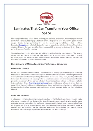 laminates that can transform your office space