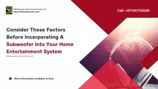 Consider These Factors Before Incorporating A Subwoofer Into Your Home Entertainment System - MKB Bespoke Audio General