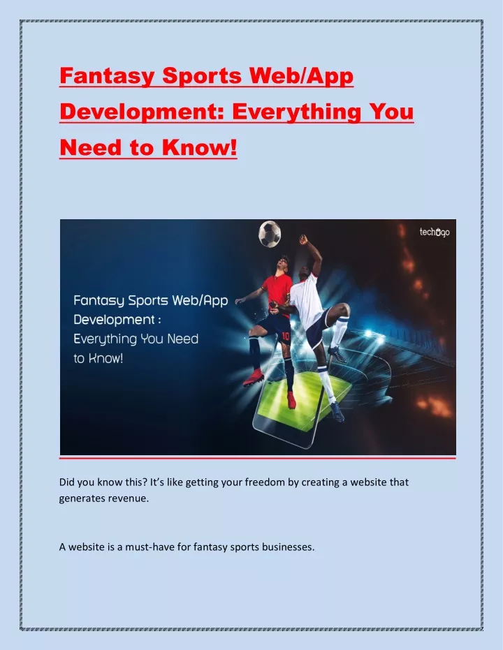 fantasy sports web app development everything