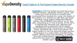 uwell caliburn g pod system vape density canada