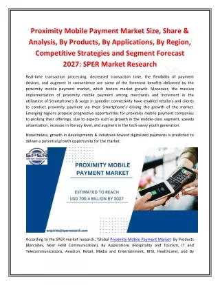proximity mobile payment market size share