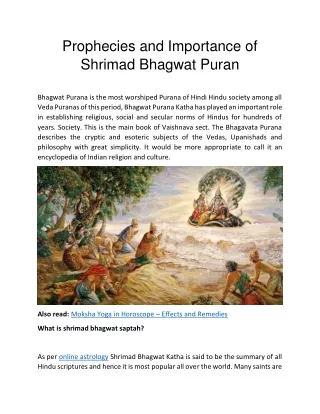 Prophecies and Importance of Shrimad Bhagwat Puran