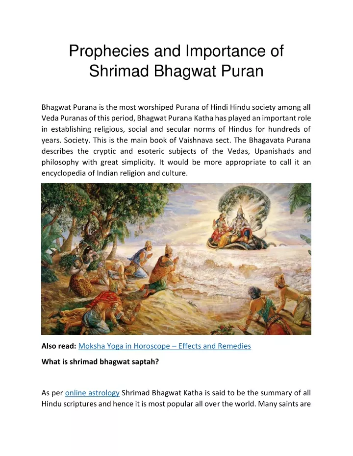 prophecies and importance of shrimad bhagwat puran