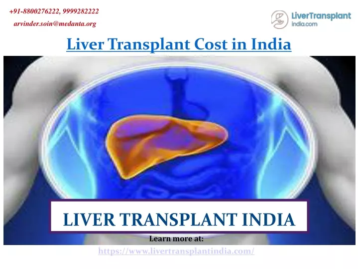 PPT - The liver transplant cost in India PowerPoint Presentation, free ...