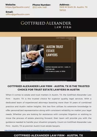 Gottfried Alexander Law Firm - Austin, TX is the trusted choice for trust estate