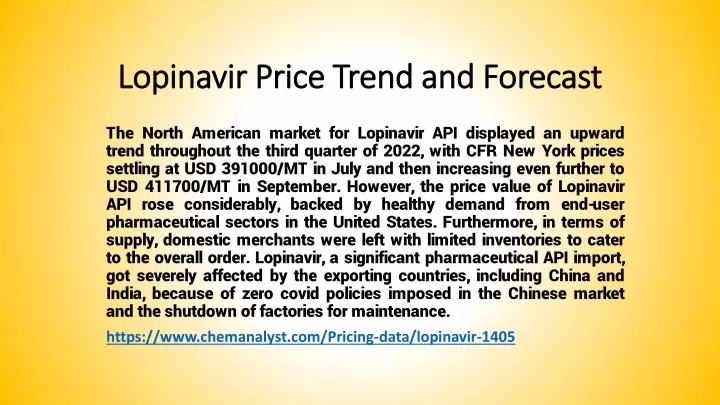 lopinavir price trend and forecast