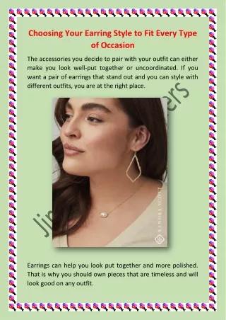 Choosing Your Earring Style to Fit Every Type of Occasion_JimKryShakJewelers