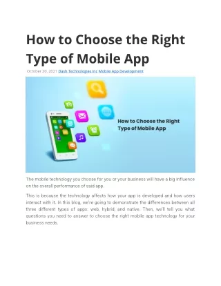 how to choose the right type of mobile