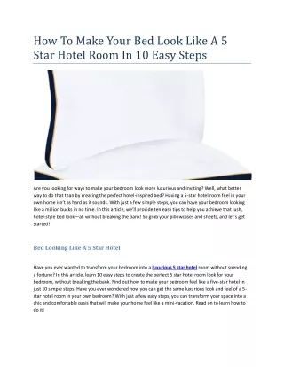 How To Make Your Bed Look Like A 5 Star Hotel Room In 10 Easy Steps