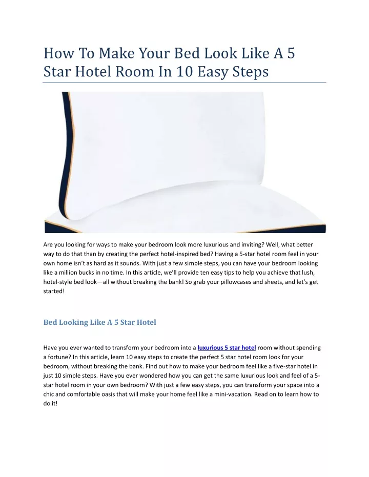 how to make your bed look like a 5 star hotel