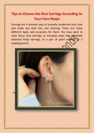 Tips to Choose the Best Earrings According to Your Face Shape_VanGundyDiamonds