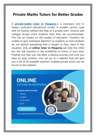 Private Maths Tutors For Better Grades