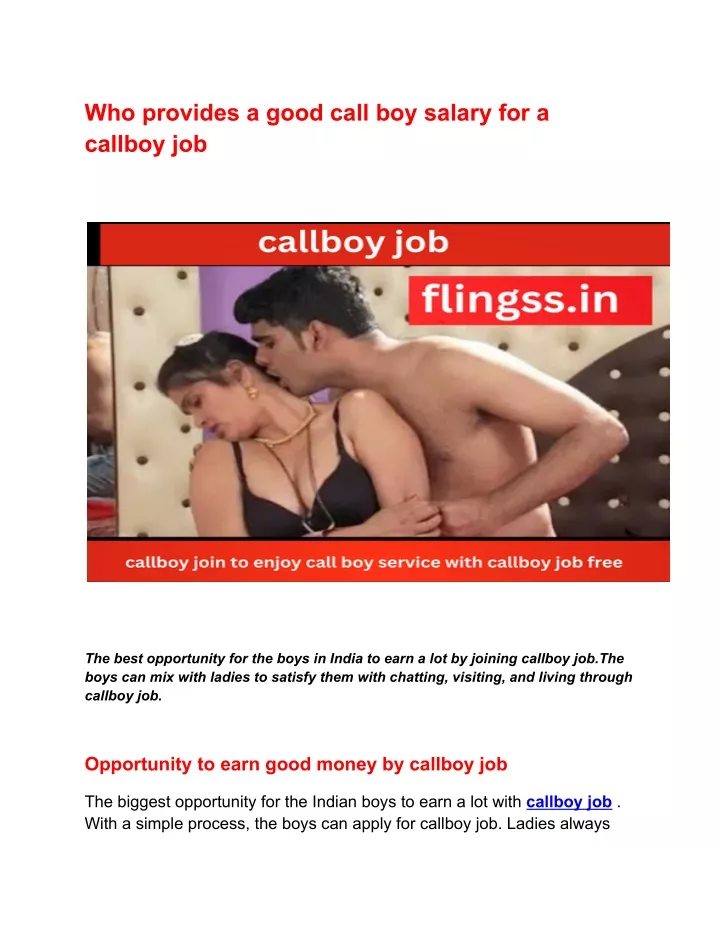 who provides a good call boy salary for a callboy