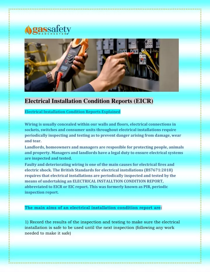 electrical installation condition reports eicr