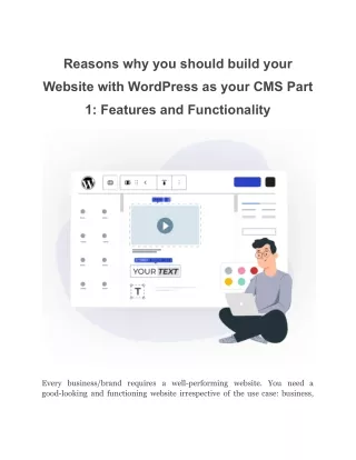 Reasons why you should build your Website with WordPress as your CMS Part 1_ Features and Functionality