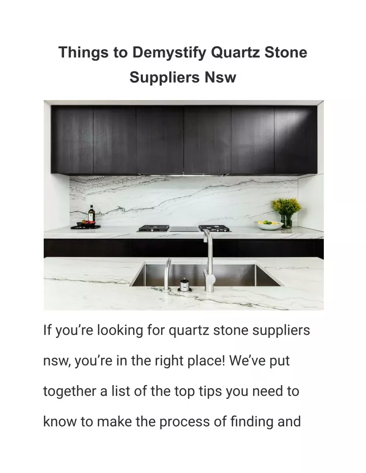 things to demystify quartz stone suppliers nsw