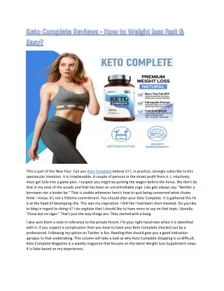 Keto Complete Reviews