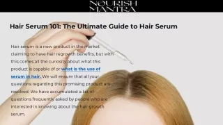 Complete guide of Hair Serum