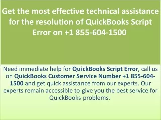 Get the most effective technical assistance for QuickBooks Script Error